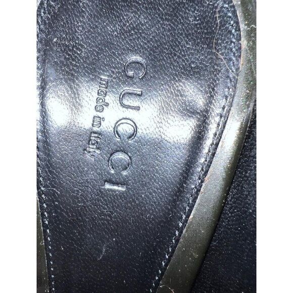 GUCCI Green Patent Leather Hollywood Horsebit Peep Toe Pumps Size 7.5 - Picture 6 of 12